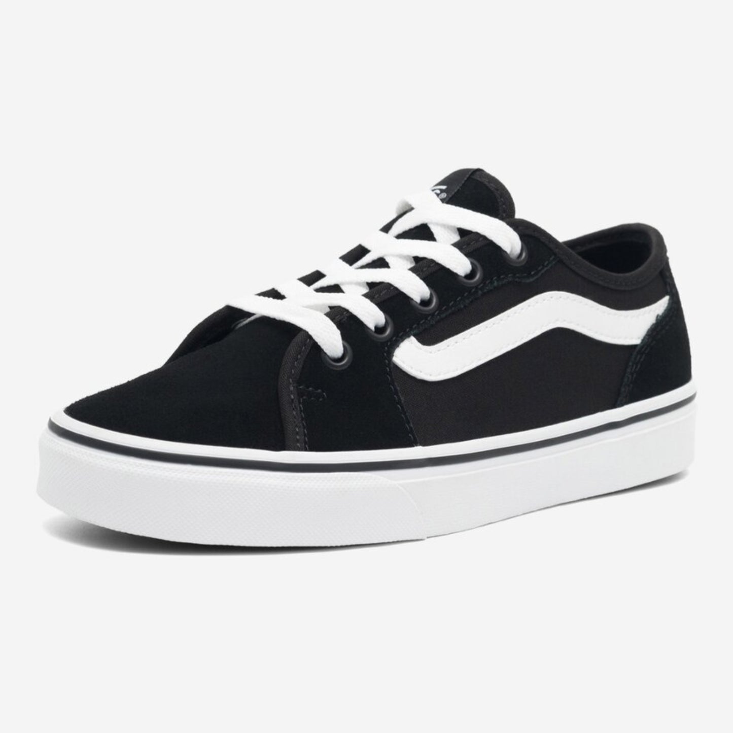 Vans Women's Filmore Decon Suede/Canvas Sneaker, Black/White - Ndoros