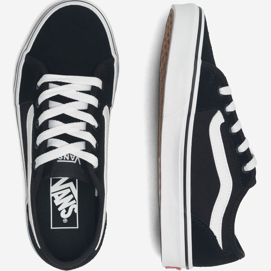 Vans Women's Filmore Decon Suede/Canvas Sneaker, Black/White - Ndoros