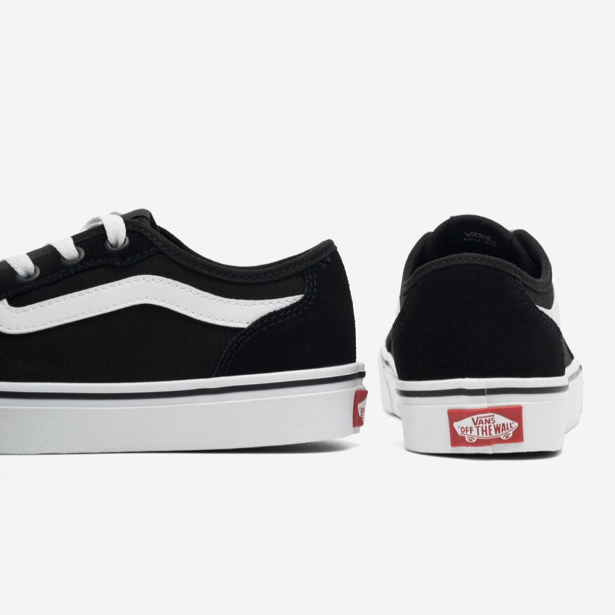 Vans Women's Filmore Decon Suede/Canvas Sneaker, Black/White - Ndoros