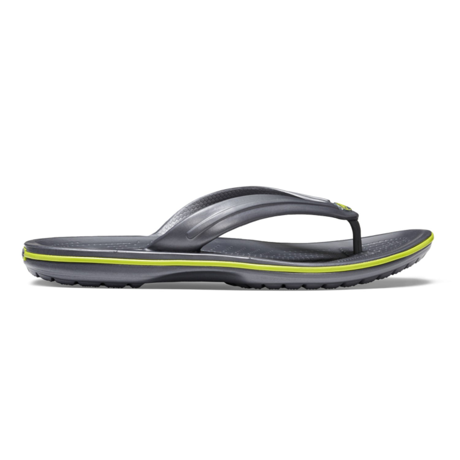 Crocs Unisex Crocband Flip Flops, Graphite/Volt Green - Ndoros