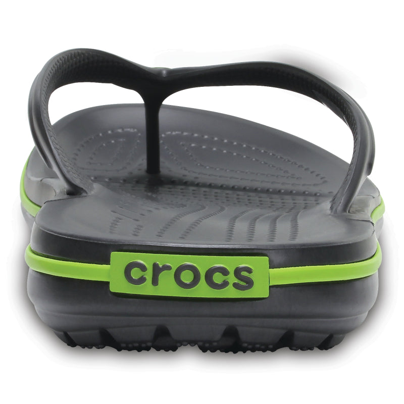 Crocs Unisex Crocband Flip Flops, Graphite/Volt Green - Ndoros