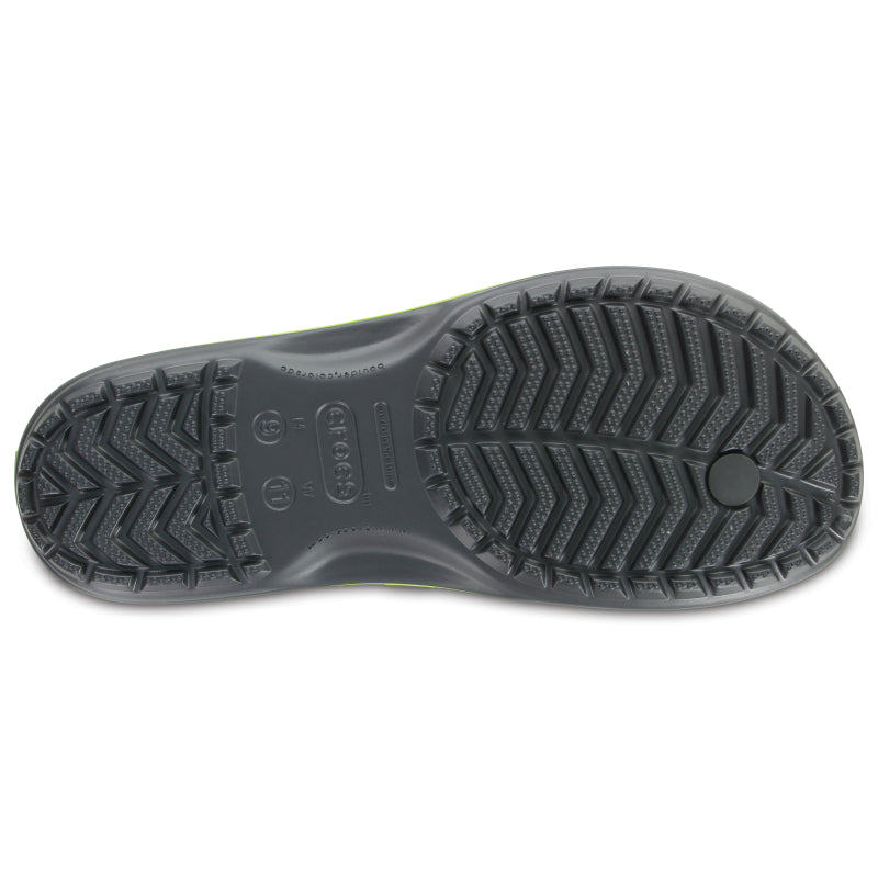 Crocs Unisex Crocband Flip Flops, Graphite/Volt Green - Ndoros