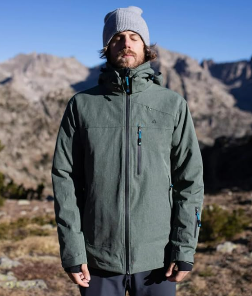 Apricoat Adventure 2.0 Men's Warm Winter Jacket Insulated, Hooded, Waterproof and windproof for Traveling, Hiking, Trekking, Camping, & All Sports Activities such as Snowboarding & Skiing-Olive Green - Ndoros