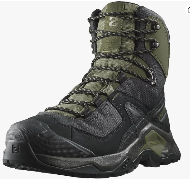 Salomon Men's QUEST ELEMENT GORE-TEX Leather Hiking Boots, Black / Deep Lichen Green / Olive Night - Ndoros