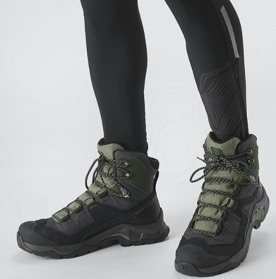 Salomon Men's QUEST ELEMENT GORE-TEX Leather Hiking Boots, Black / Deep Lichen Green / Olive Night - Ndoros