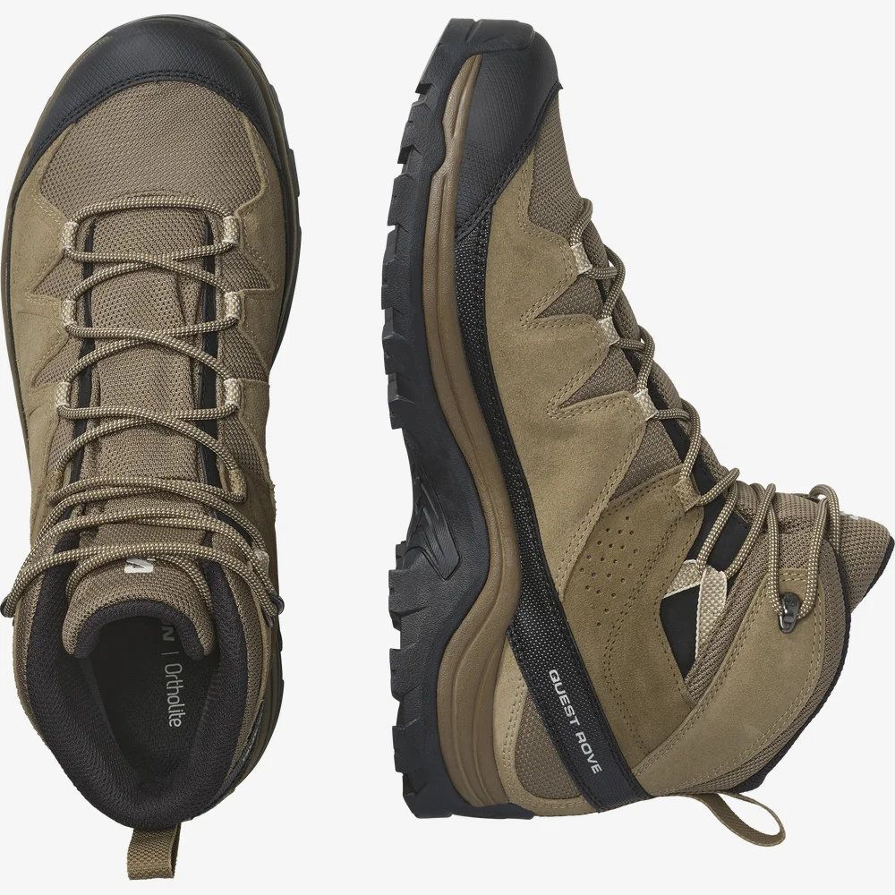 Salomon Men's Quest Rove GTX Hiking Waterproof Boots, Kangaro / Kelp / Black - Ndoros