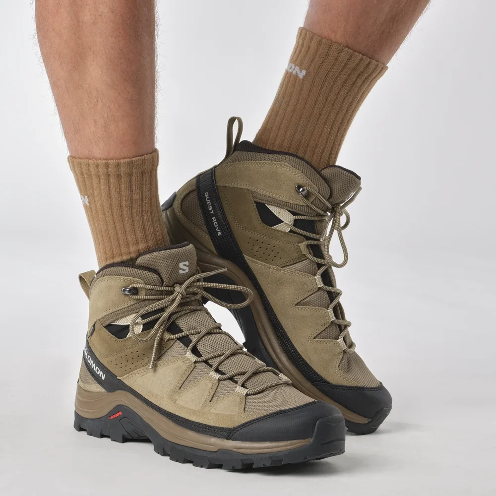 Salomon Men's Quest Rove GTX Hiking Waterproof Boots, Kangaro / Kelp / Black - Ndoros