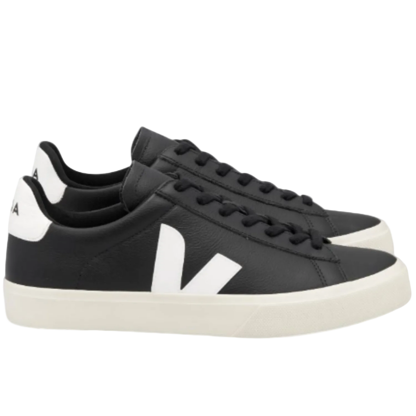 Veja Men's Campo Leather Shoe, Black/White