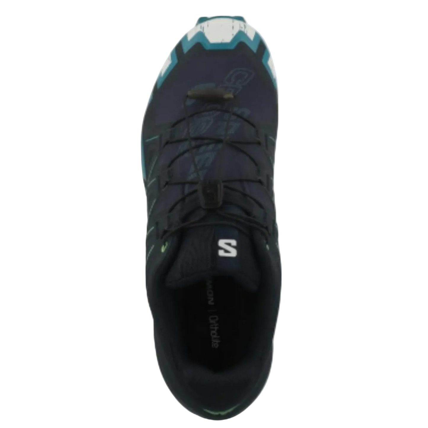Salomon Mens Speedcross 6 Hiking Shoes, Carbon/Tahitian Tide/White - Ndoros