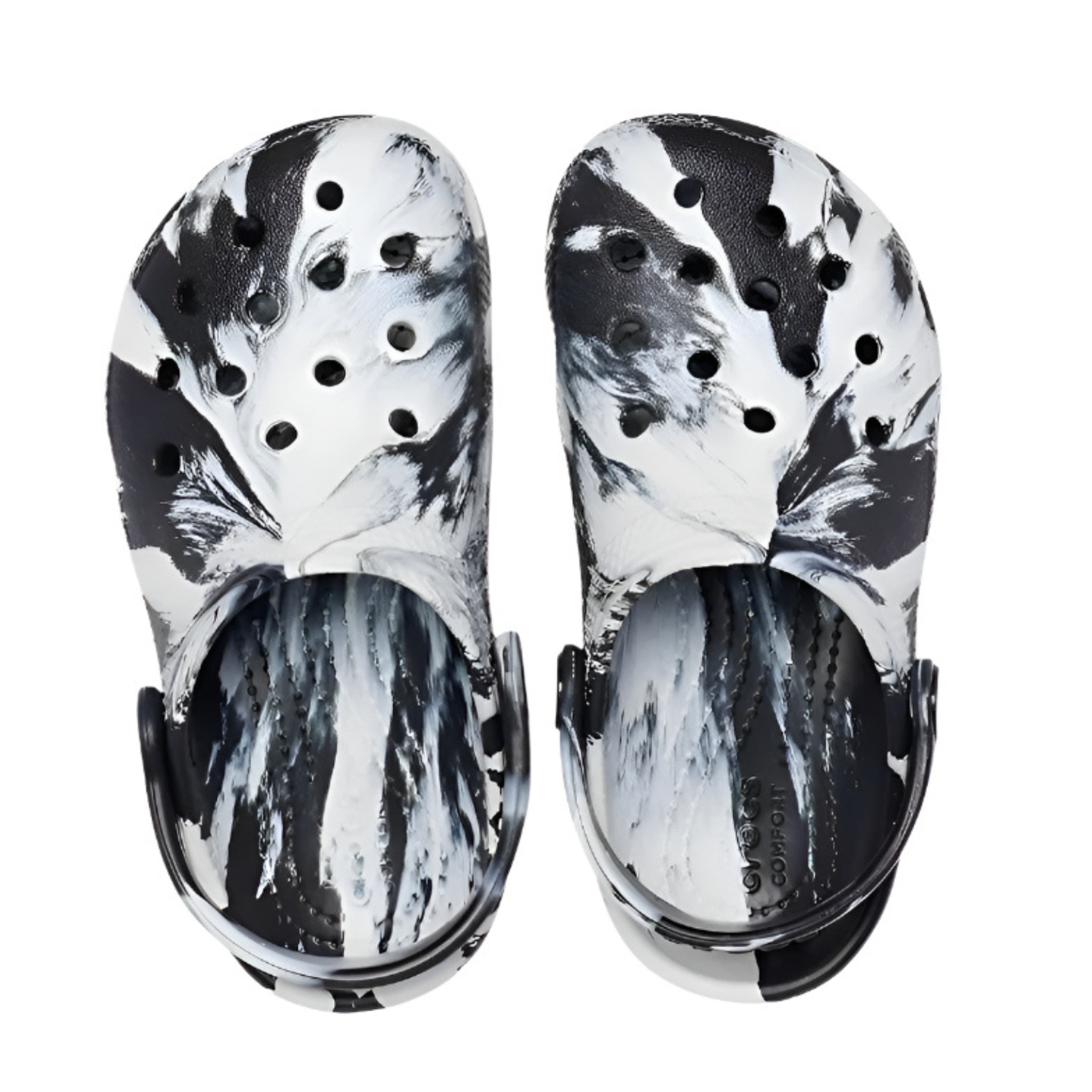 Crocs Classic Marbled Clog for Kids – Black/White