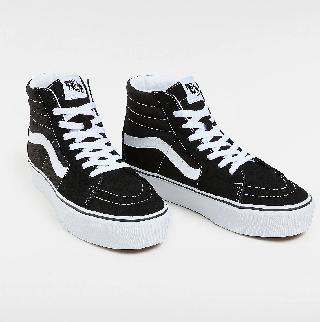 Vans Men's Hi-Top Trainers Sneaker, Suede Canvas Black White - Ndoros