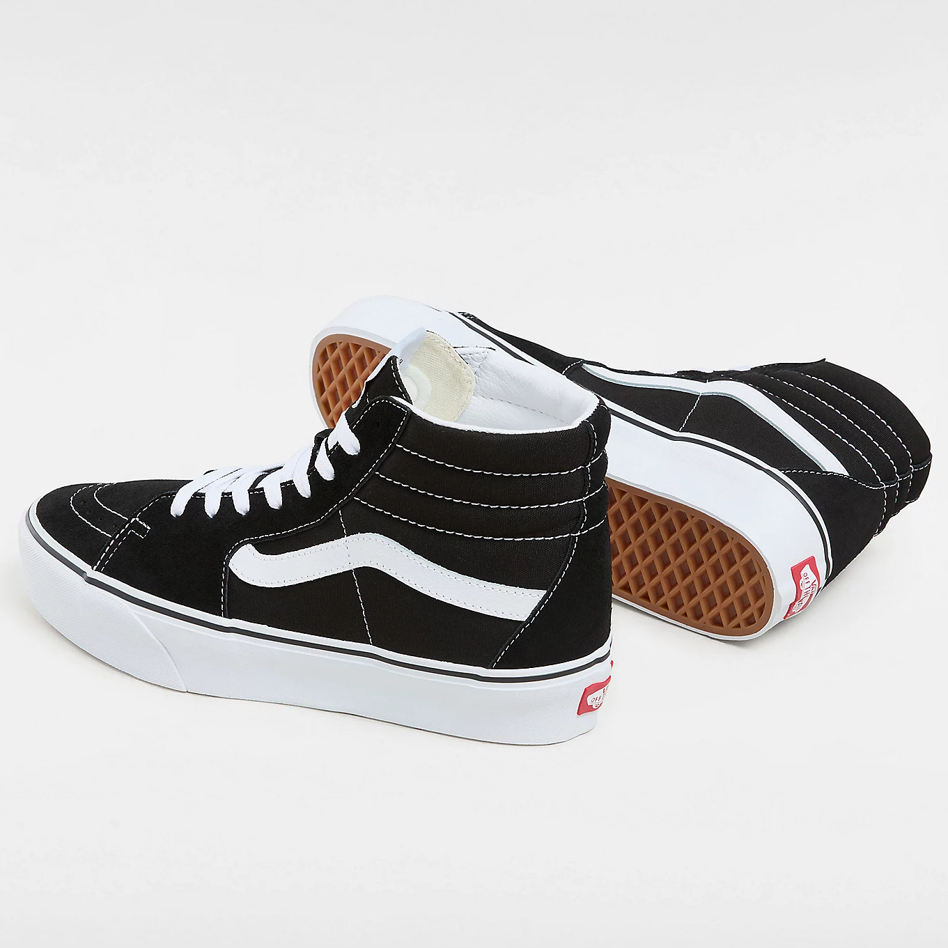 Vans Men's Hi-Top Trainers Sneaker, Suede Canvas Black White - Ndoros