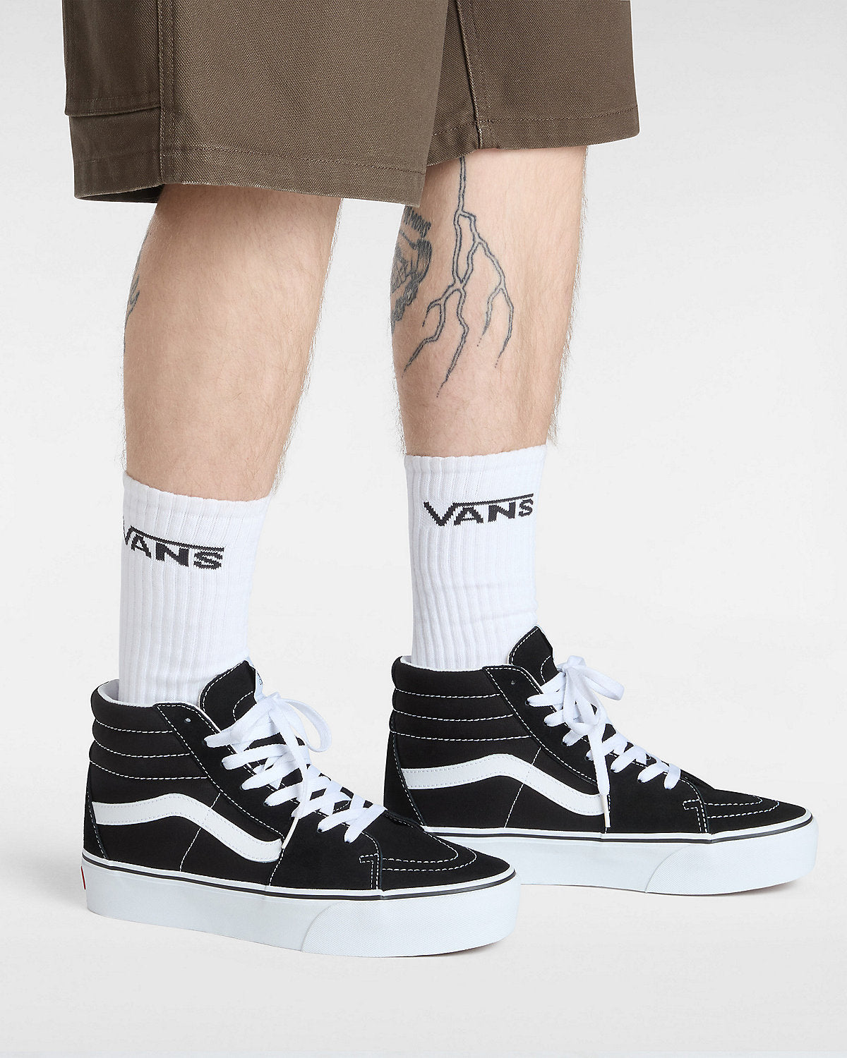 Vans Men's Hi-Top Trainers Sneaker, Suede Canvas Black White - Ndoros