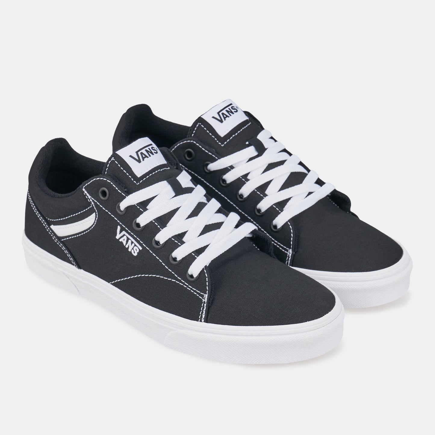 Vans Men's Seldan Sneaker, Canvas Black/White - Ndoros