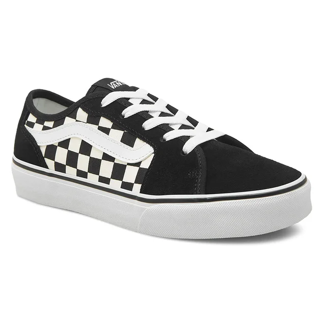 Vans Women's Filmore Decon Sneaker, Black/White (Checkerboard) - Ndoros