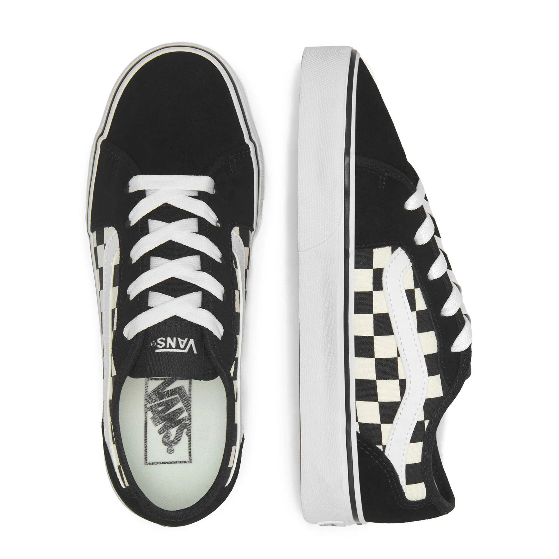 Vans Women's Filmore Decon Sneaker, Black/White (Checkerboard) - Ndoros