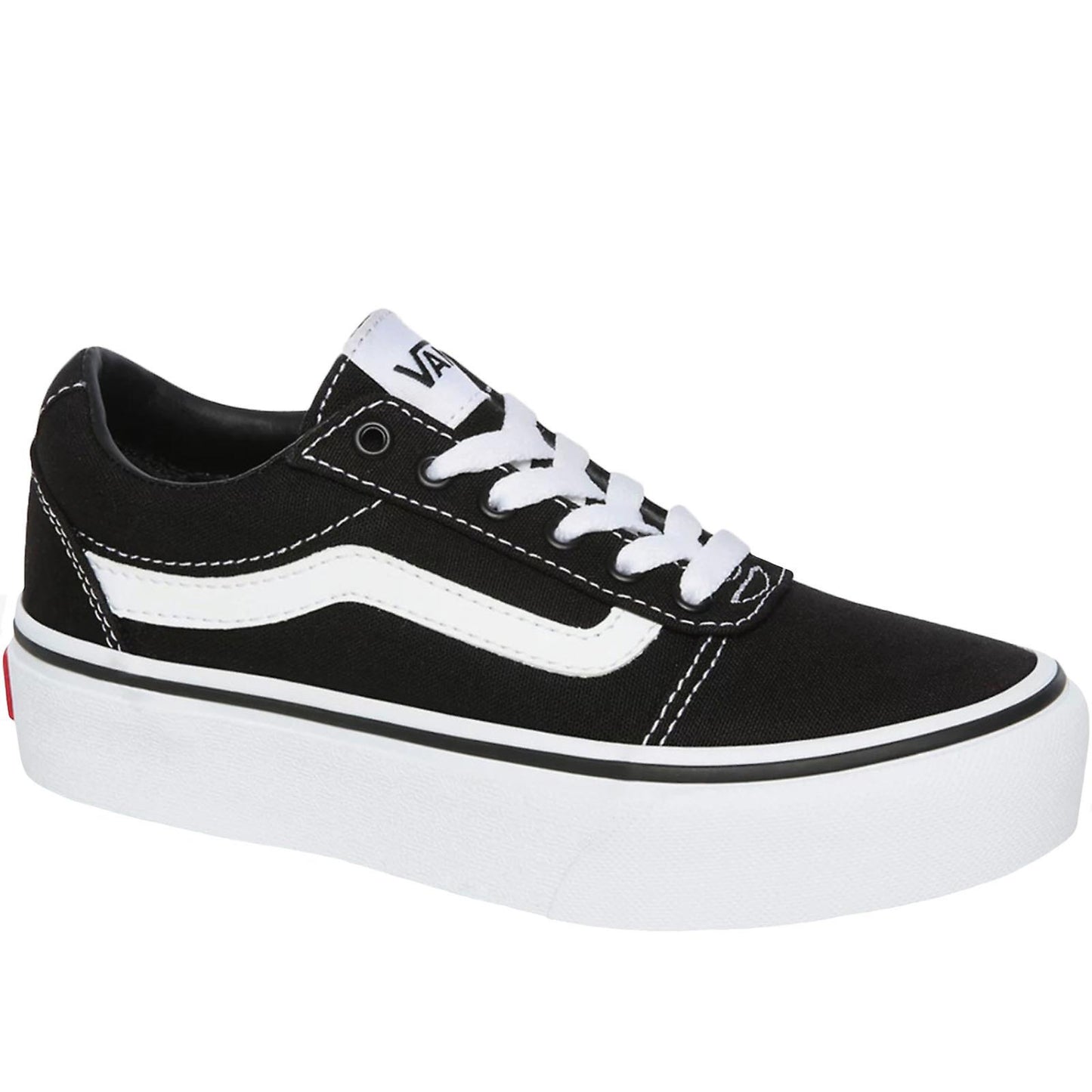 Vans Women's Ward Platform Sneaker Canvas Black White