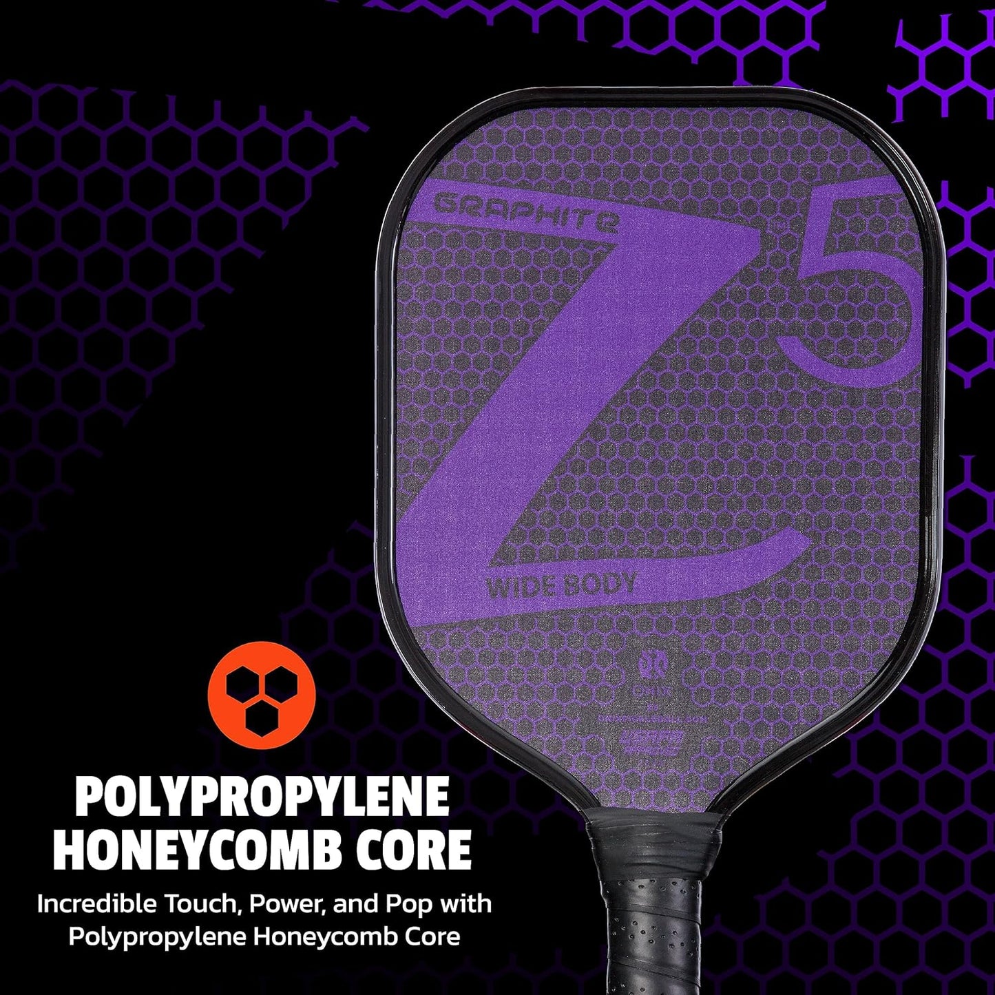 Onix Z5  Pickleball Carbon Fiber Graphite Paddles Racqet, Grip 4 1/4 inches | Purple