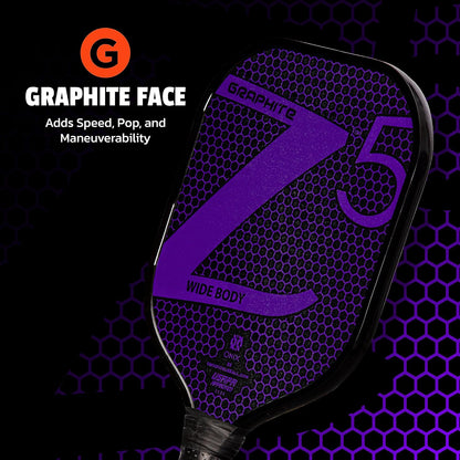 Onix Z5  Pickleball Carbon Fiber Graphite Paddles Racqet, Grip 4 1/4 inches | Purple