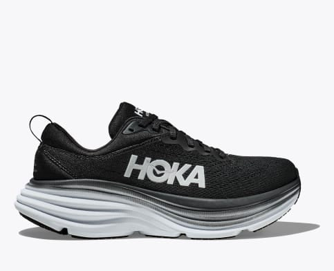 Hoka Men's Bondi 8 Sneaker, Black/White