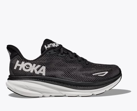 Hoka Men's Clifton 9 Sneaker, Black/White