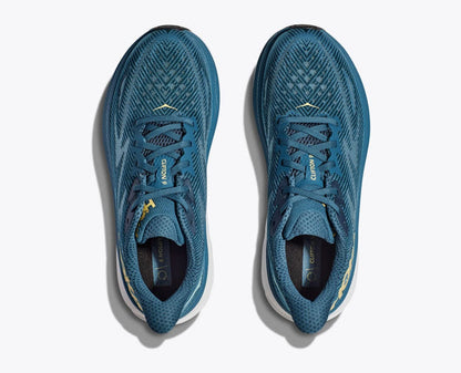 HOKA ONE ONE Mens Clifton 9 Textile Midnight Ocean Blue Steel Trainers