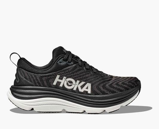 Hoka Gaviota 5 Men Cushioned Runing Shoes, Black/White