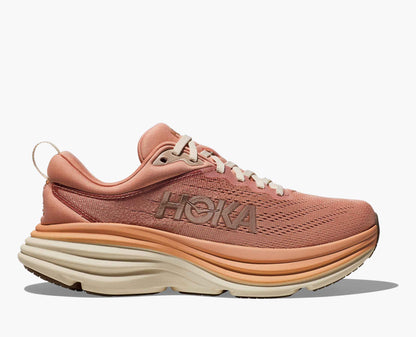Hoka Women's Bondi 8 Sneaker, Sandstone/Cream