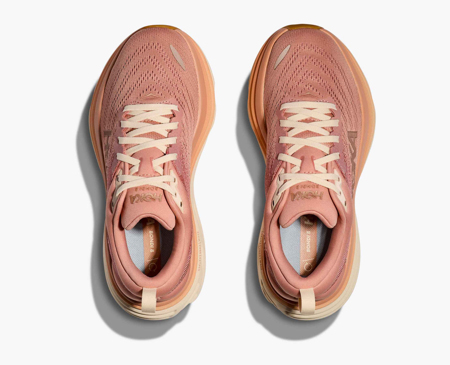 Hoka Women's Bondi 8 Sneaker, Sandstone/Cream