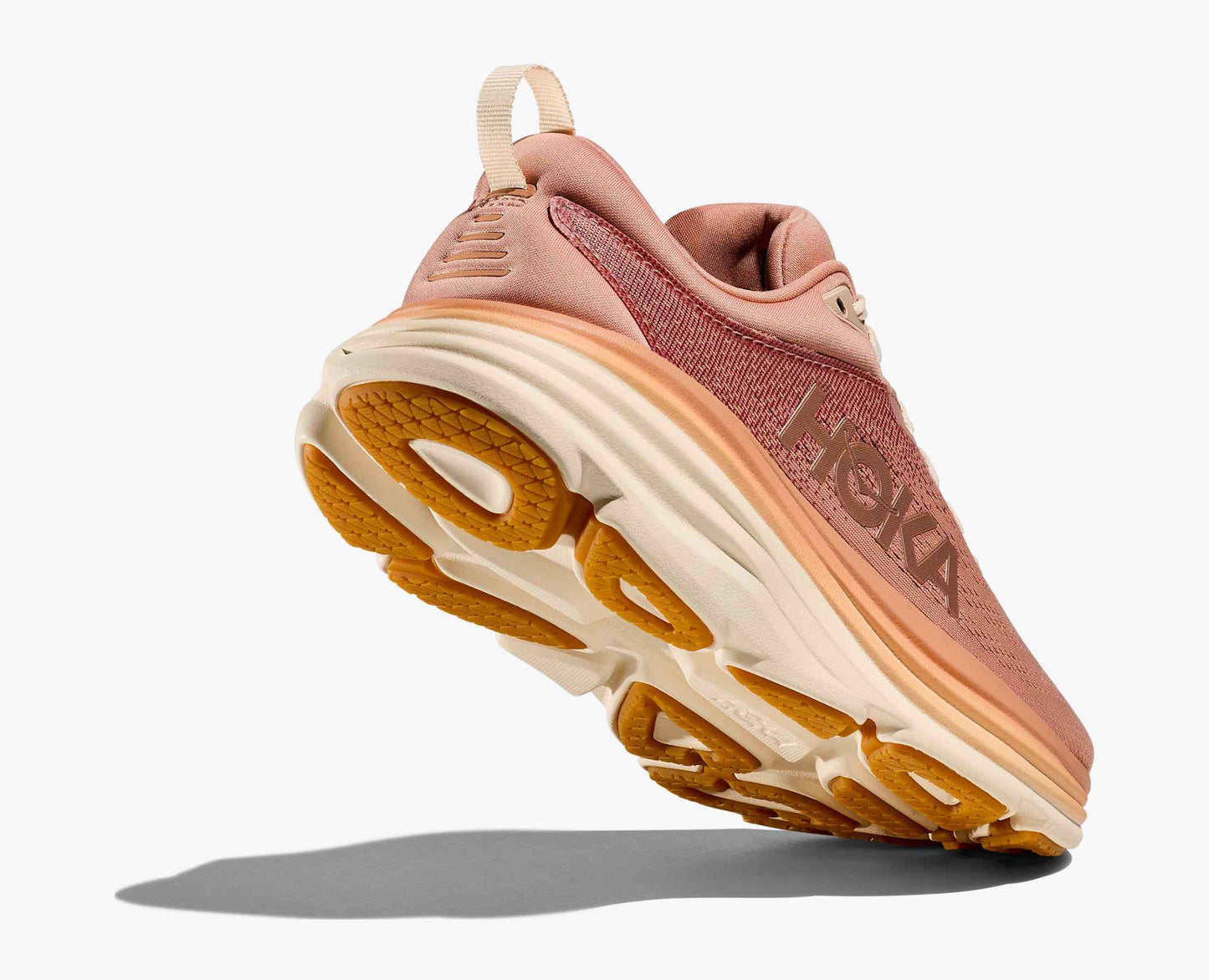 Hoka Women's Bondi 8 Sneaker, Sandstone/Cream