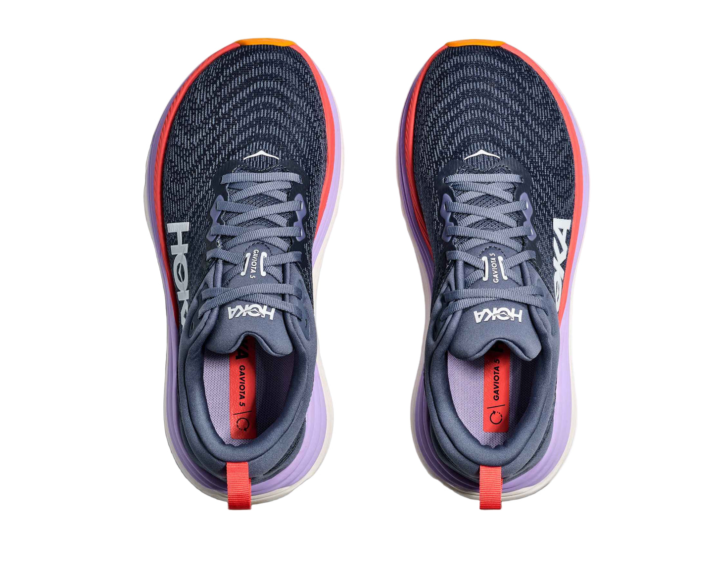 Hoka Gaviota 5 Women Cushioned Runing Shoes, Anchor/Grapefruit