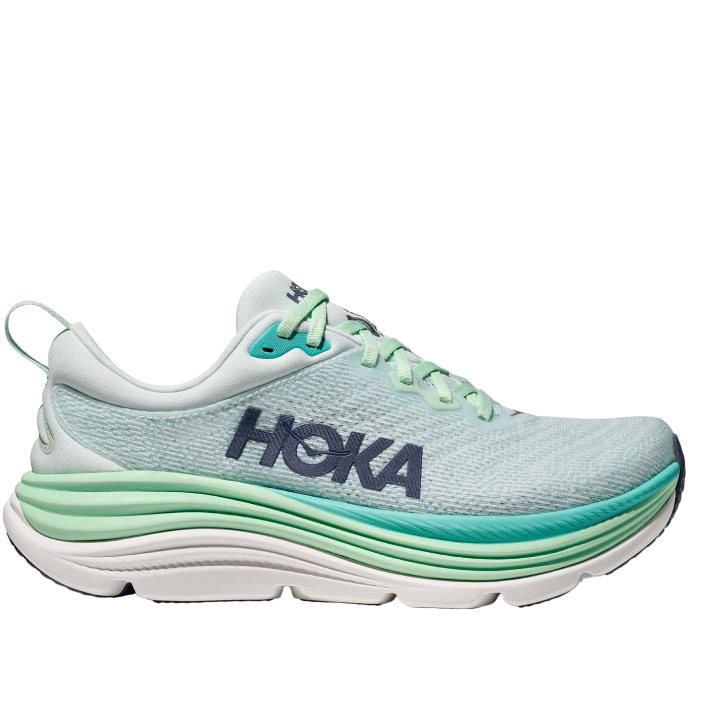 Hoka Gaviota 5 Women Cushioned Runing Shoes, Snow Melt/Cielo Blue