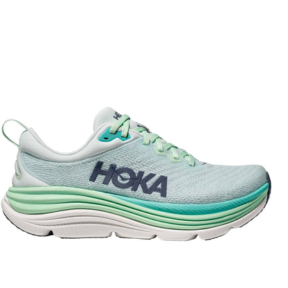Hoka Gaviota 5 Women Cushioned Runing Shoes, Snow Melt/Cielo Blue