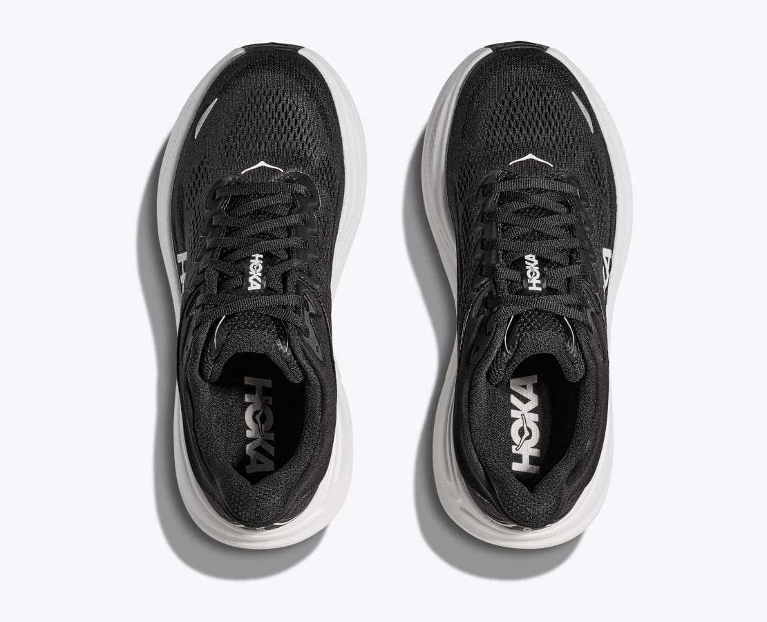 Hoka Bondi 9 cushioned Runing Shoe For Women Black/White