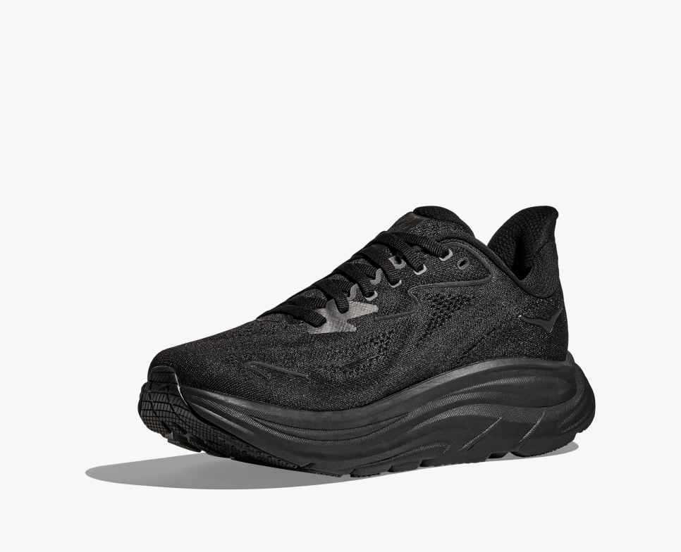 Hoka Clifton 10 cushioned Runing Shoe For Women Black/White