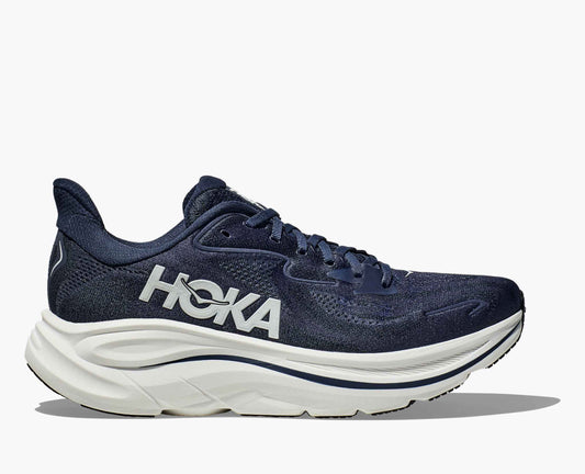 Hoka Clifton 10 Men Cushioned Runing Shoes, NAVY/WHITE