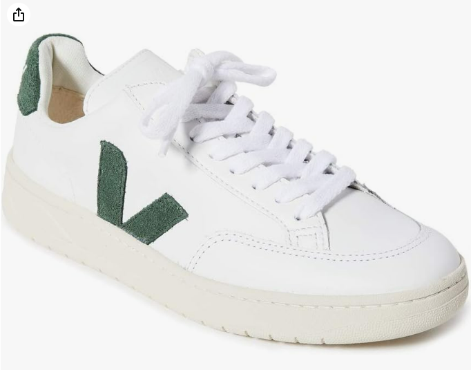 Cecked - Veja Women's V-12 Sneaker, Extra/White/Cyprus - Ndoros