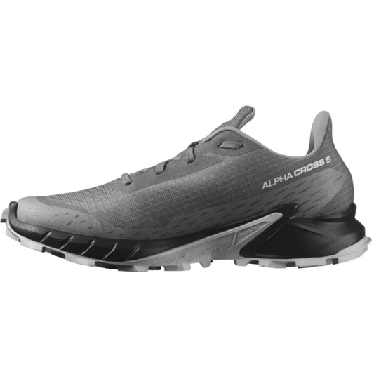 Salomon Men's Alphacross 5 Trail Running Shoes - Pewter/Black/Ghost Gray