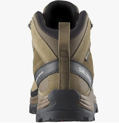 Salomon Men's QUEST ROVE GORE-TEX Leather Hiking Boots for Men, Kangaroo / Kelp / Black