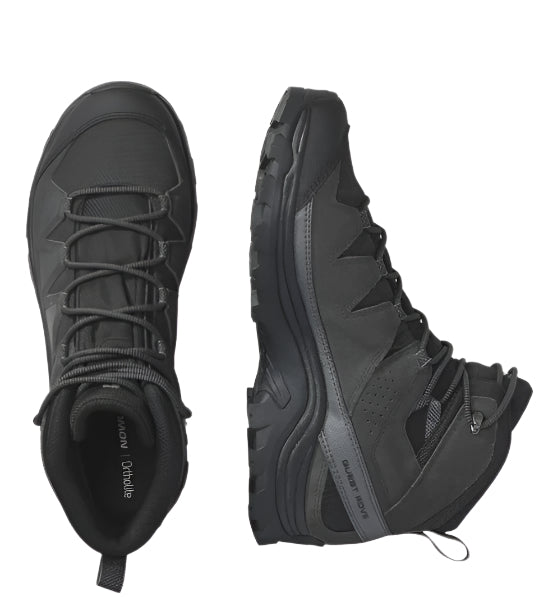 Salomon Men's Quest Rove Gore-Tex, Waterproof Backpacking & Hiking Suede Leather Boots - Black/Phantom/Magnet