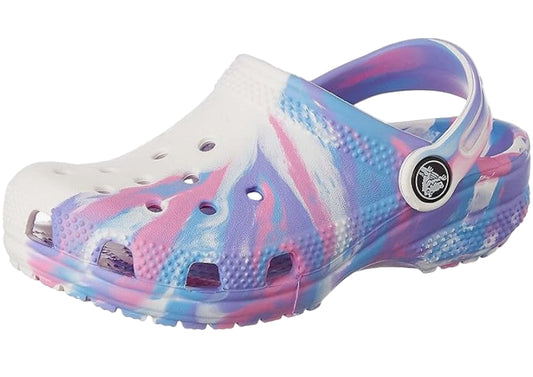 Crocs Classic Marbled Clog K White/Pink Kids