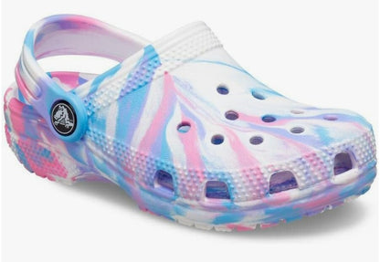 Crocs Classic Marbled Clog K White/Pink Kids