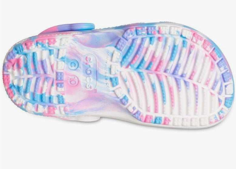 Crocs Classic Marbled Clog K White/Pink Kids