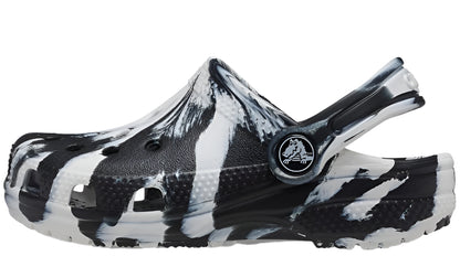Crocs Classic Marbled Clog for Kids – Black/White