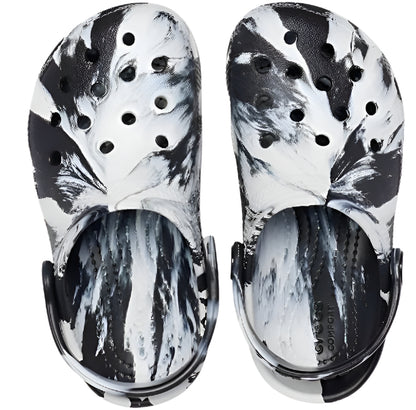 Crocs Classic Marbled Clog for Kids – Black/White