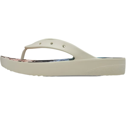 Crocs Women's Classic Platform Flip Flops – Bone/Multi Color Sandals
