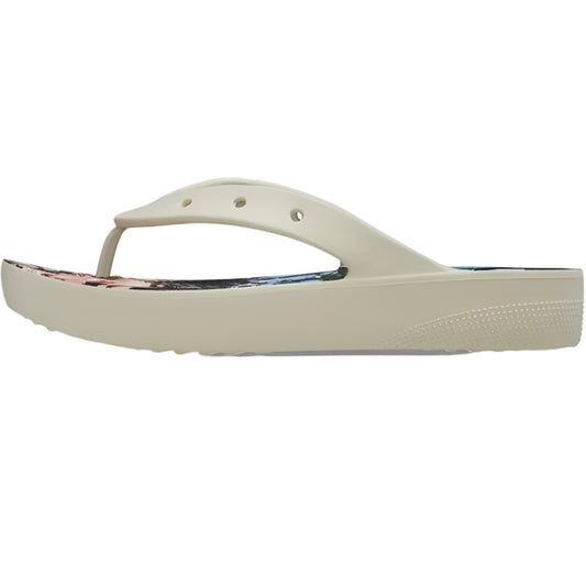 Crocs Women's Classic Platform Flip Flops – Bone/Multi Color Sandals