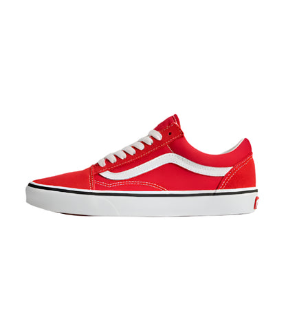 Vans Men's Old Skool Low-Top Sneakers – Classic Skate Shoe, Red Canvas