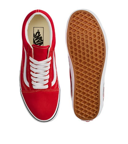 Vans Men's Old Skool Low-Top Sneakers – Classic Skate Shoe, Red Canvas