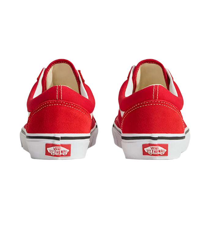 Vans Men's Old Skool Low-Top Sneakers – Classic Skate Shoe, Red Canvas